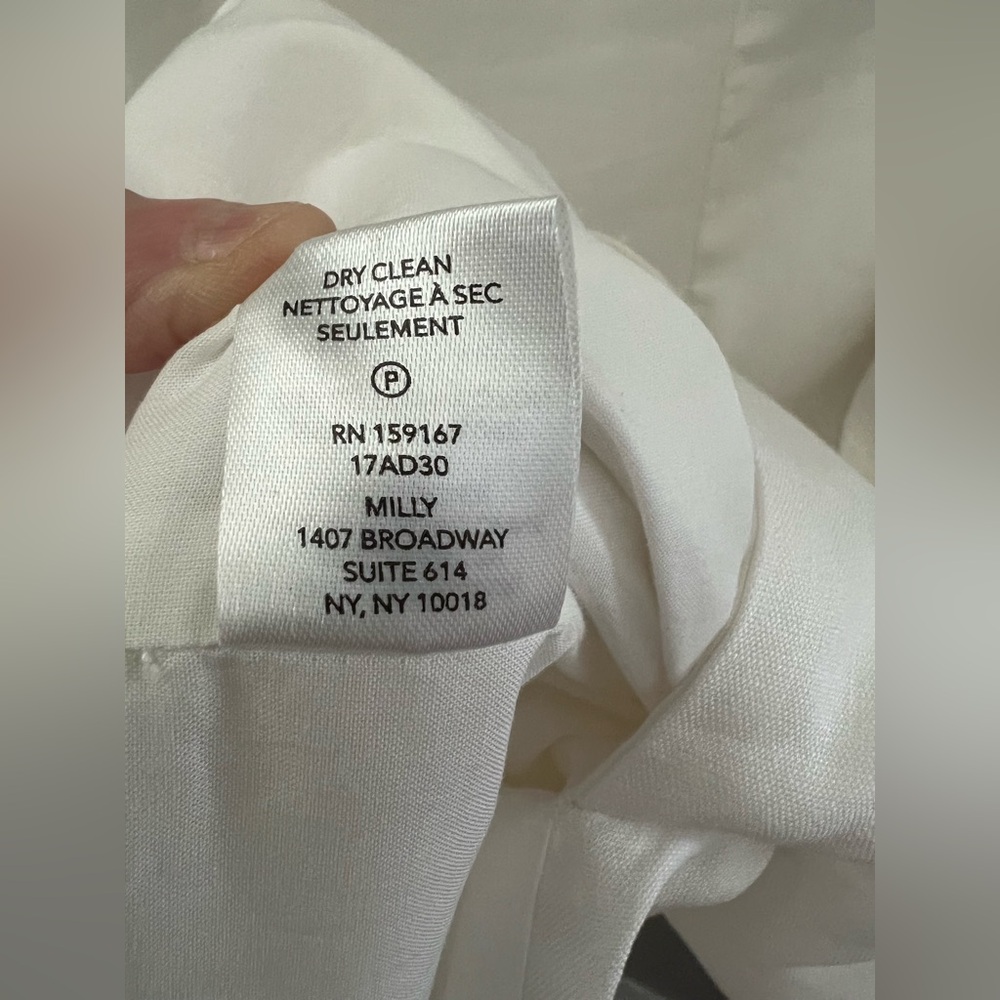 Milly Asymmetric Linen Blend Midi Dress in Jab White Size 2 New - Picture 13 of 14